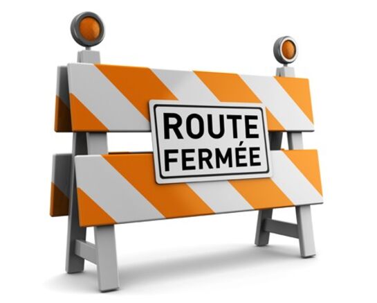 Fermeture de la circulation route des Carasses 