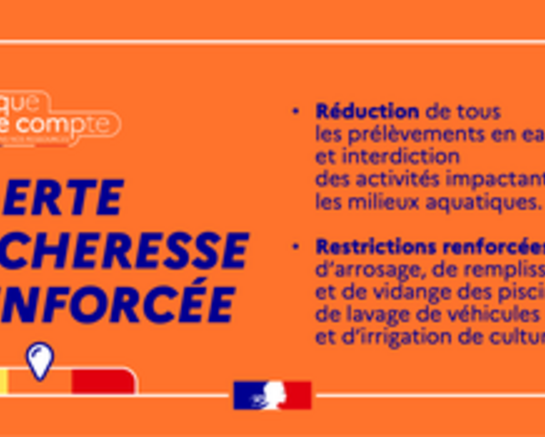 Alerte sécheresse renforcée 