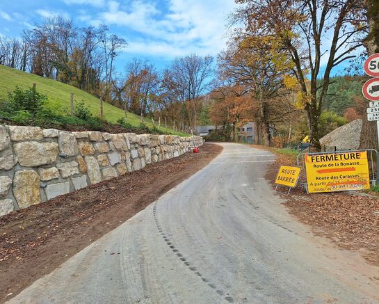 Les travaux de la route des Carasses se poursuivent