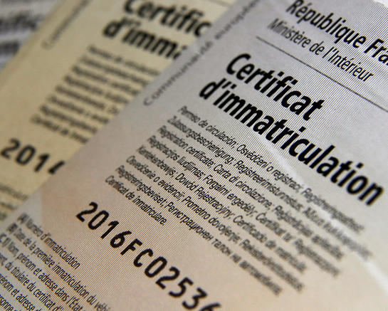 Certificat d'immatriculation de véhicule (ex-carte grise)